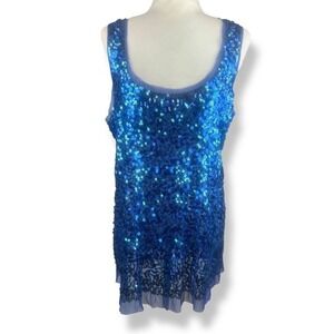 Wildcat Sequin Tank Top Womens Size 1X Y2K 2000s Glam Festival Party Rave‎ Disco